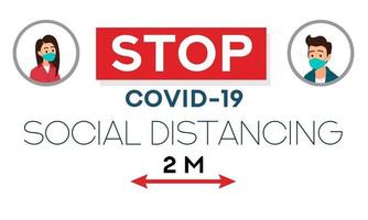 Social Distance concept, web banner coronavirus prevention vector