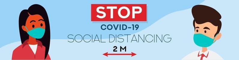 Social Distance concept, web banner coronavirus prevention vector