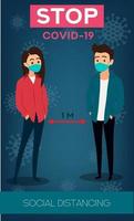 Social Distance concept, web banner coronavirus prevention vector