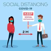 Social Distance concept, web banner coronavirus prevention vector