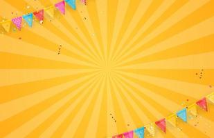 Banner with garland of flags and ribbons vector