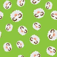 Animal seamless pattern background with sheep vector