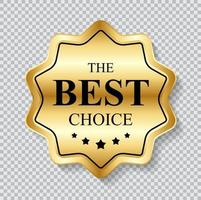 Gold Label The Best Choice Template vector