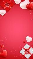 Love Valentines Day Background with Hearts vector