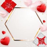 Love Valentines Day Background with Hearts vector