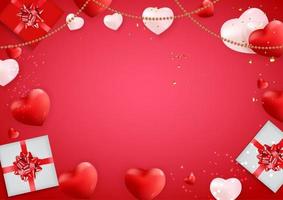 Love Valentines Day Background with Hearts vector