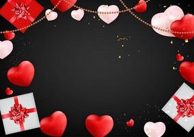 Love Valentines Day Background with Hearts vector