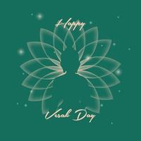 Vesak day Social Media Post Vector with transparent lotus background