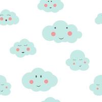 Seamless Pattern Background with Cute Little Child Cloud vector