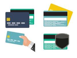 Credit Card Flat Simple Icon Collection vector