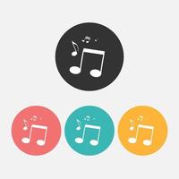 icono de notas musicales aislado en gris vector