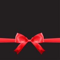 Blank Gift Card Template with Red Bow and Ribbon vector