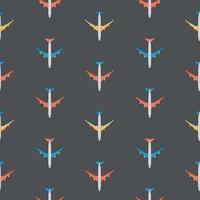 Airplane Seamless Pattern on Background vector