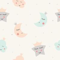 Seamless Pattern Background with Cute Little Child Cloud vector