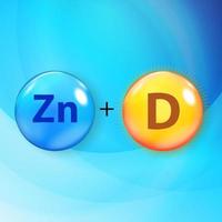 mineral zn zink azul brillante píldora cápsula icono vitamina d vector