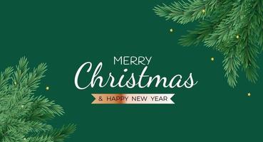 Merry Christmas and Happy New Year poster vector