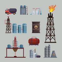 ten fracking icons vector