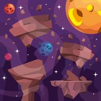 planets space scene vector