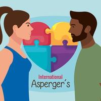 aspergers pareja interracial vector