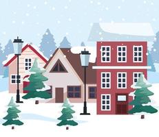 winter season scene vector