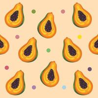 papaya tropical fruits vector