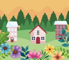 spring season scene vector