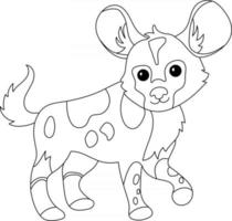 African Wild Dog Kids Coloring Page Great for Beginner Coloring Book