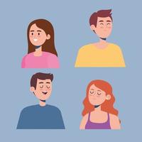 four persons characters vector