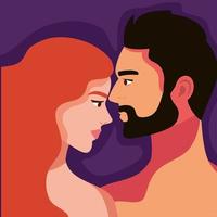 amantes pareja sin camisa vector