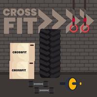 escena deportiva crossfit vector