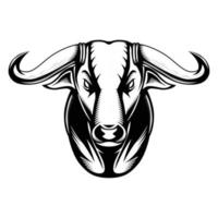 Vector Illustration front view of Bull head