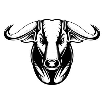 Vector Illustration front view of Bull head