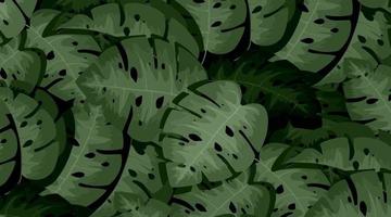Tropical palm leaves pattern background vector