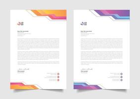 colorful letterhead design for business vector