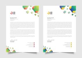 colorful letterhead design vector