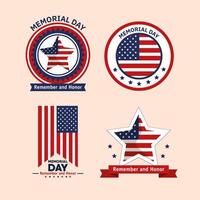 memorial day icons vector