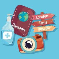 travel four icons vector