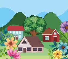 landscape spring season vector