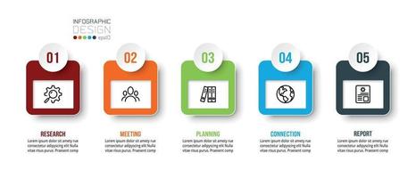 Infographic business template with step or option design vector
