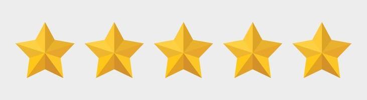 Five stars rating icon vector