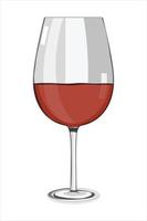 Glass of red wine in flat design vector