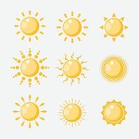 conjunto de iconos de sol vector