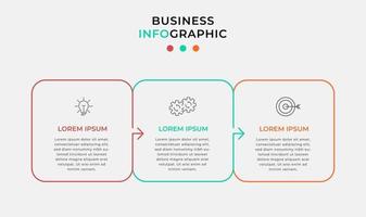 Vector Infographic design business template with icons and 3 options or steps Can be used for process diagram presentations workflow layout banner