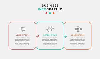 Vector Infographic design business template with icons and 3 options or steps Can be used for process diagram presentations workflow layout banner