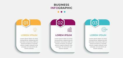 Vector Infographic design business template with icons and 3 options or steps Can be used for process diagram presentations workflow layout banner