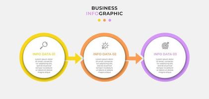 Vector Infographic design business template with icons and 3 options or steps Can be used for process diagram presentations workflow layout banner