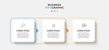 Vector Infographic design business template with icons and 3 options or steps Can be used for process diagram presentations workflow layout banner