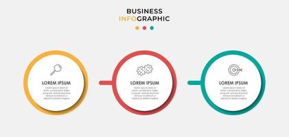Vector Infographic design business template with icons and 3 options or steps Can be used for process diagram presentations workflow layout banner