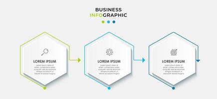 Vector Infographic design business template with icons and 3 options or steps Can be used for process diagram presentations workflow layout banner