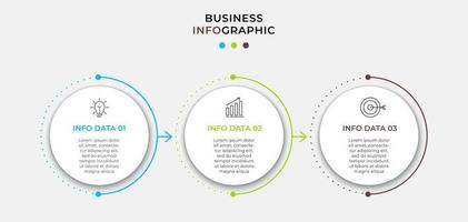 Vector Infographic design business template with icons and 3 options or steps Can be used for process diagram presentations workflow layout banner